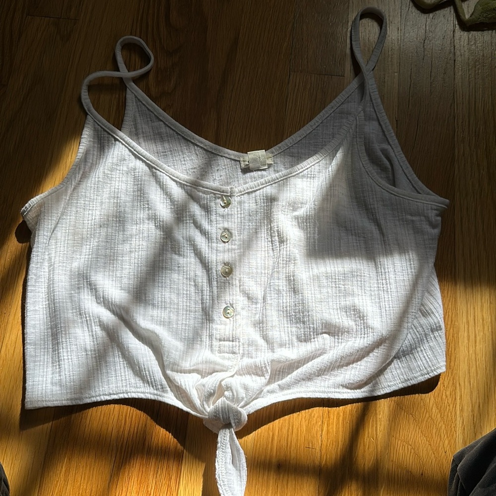 white cropped tank